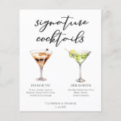 Zijn Hers Martini Signature Wedding Cocktails Menu (Voorkant)