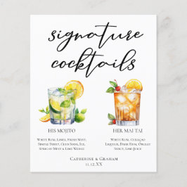 Zijn Hers Rum Signature Cocktails Wedding Menu