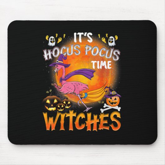 Zijn Hocus Pocus Time Witches Flamingo Muismat (Voorkant)