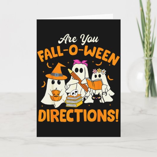 Zijn Je Fall-o-ween Richtingen Grappige Geest Doce Kaart (Voorkant)