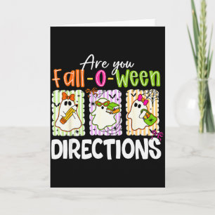Zijn jouw Fall-o-ween-richtingen Schattige Geest D Kaart