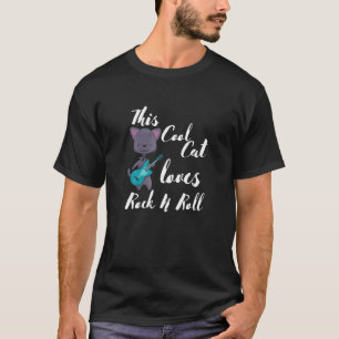 Zijn kat houdt van Rock en Roll Guitar Music T-shirt