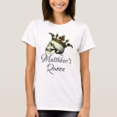 Zijn koningin met de gouden kroonkroon T-shirt (Voorkant)