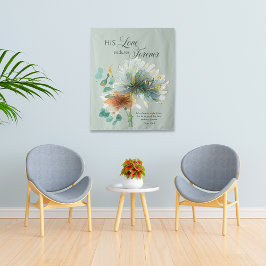 Zijn liefde blijft voor altijd bestaan in de groen wandkleed