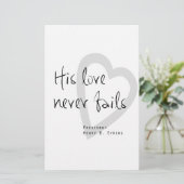 zijn liefde is nooit mislukt , zo schrijft yring l briefpapier (Staand voorkant)