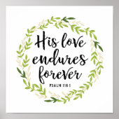 Zijn Love Endures Forever Print (Voorkant)