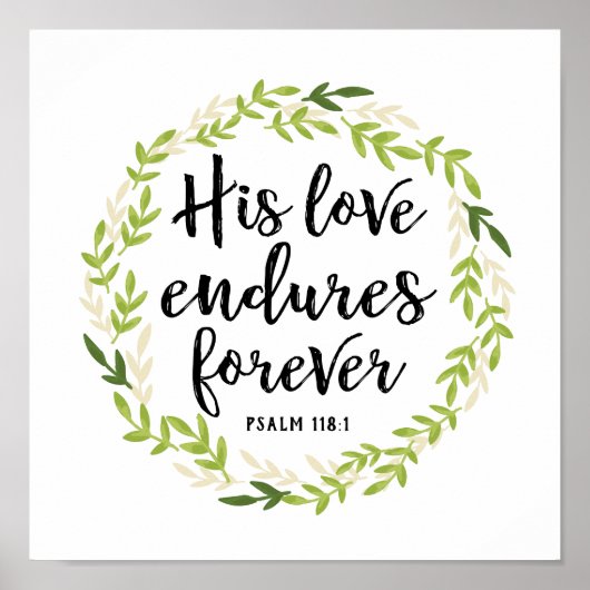 Zijn Love Endures Forever Print (Voorkant)