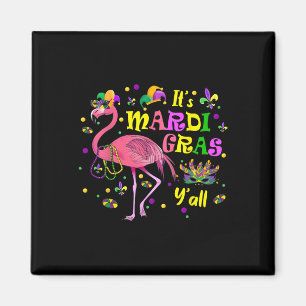 Zijn Mardi Gras Y'all Flamingo kostuum meisjes vro Magneet