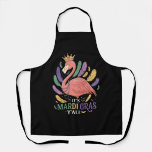 Zijn Mardi Gras Y'all Flamingo Kostuum Schort