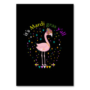 Zijn Mardi Gras Yall Grappig Masker Flamingo Lover Kaart