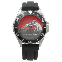 Zijn Master's Voice Rood & Zwart Vintage