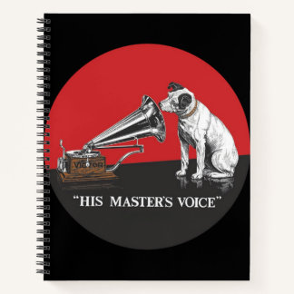 Zijn Master's Voice Rood & Zwart Vintage Notitieboek