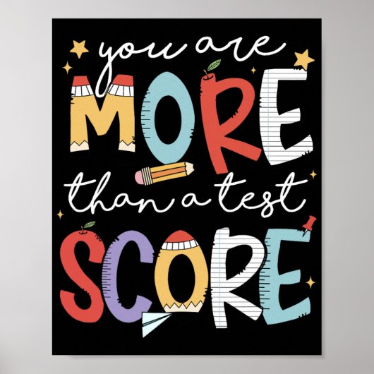 zijn meer dan een testscore testdag start testen poster (Voorkant)