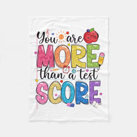 zijn meer dan een testscore testdag testen leraar fleece deken (Voorkant)