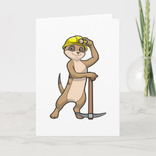 Zijn meerkat als mijnwerker met houweel kaart