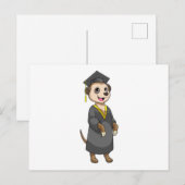 Zijn meerkat als student met diploma briefkaart (Voorkant / Achterkant)