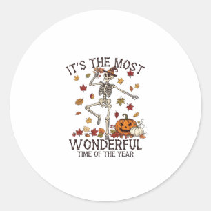 Zijn Meest Wonderbaarlijke Dansende Skelet Hallowe Ronde Sticker