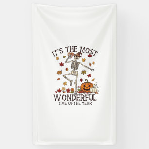 Zijn Meest Wonderbaarlijke Dansende Skelet Hallowe Spandoek