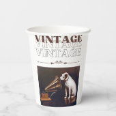 Zijn meesterstem  gestapeld papieren bekers (Achterkant)