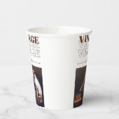 Zijn meesterstem  gestapeld papieren bekers (Links)