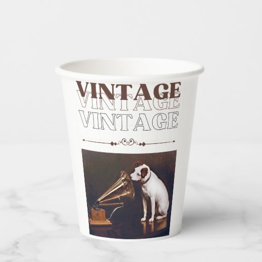 Zijn meesterstem  gestapeld papieren bekers (Voorkant)