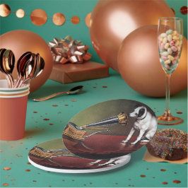 Zijn meesterstem  kleur papieren bordje