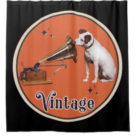 Zijn meesterstem  Sinaasappel Douchegordijn