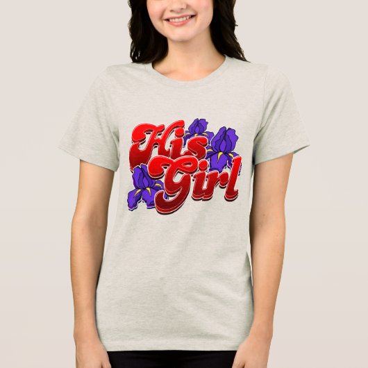 Zijn meisje Tri-Blend shirt (Voorkant)