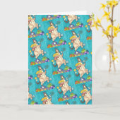 ZIJN N' FITZ KAT IN VERJAARDAGSPAK, TAART & KAARSE KAART (Gele Bloem)