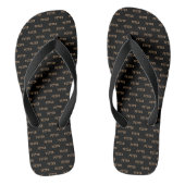 Zijn naam Elegant Pattern Black Teenslippers (Voetbed)
