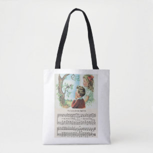 Zijn ogen staan op de Canvas tas. Tote Bag