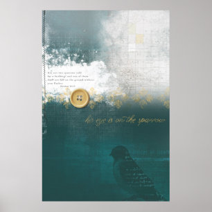 Zijn ogen staan op de loer. poster