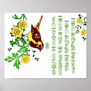 Zijn ogen staan op het Poster Bird Hymn