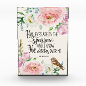 "Zijn ogen zijn op de mus" Foto Block (Voorkant)