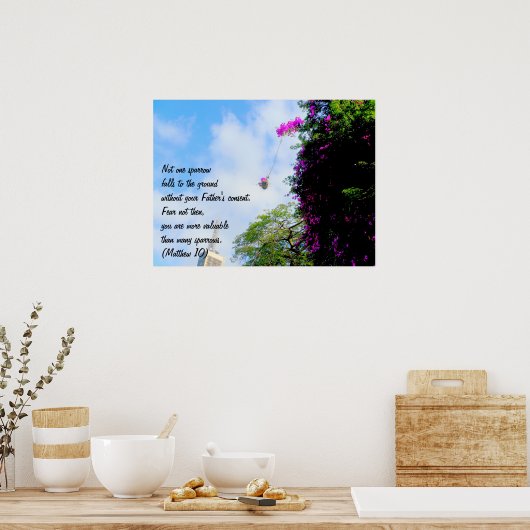 Zijn oog staat op de loer. poster (Keuken)