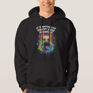 Zijn satelliet Sheppy Oren Zaterdag Duitse Herder Hoodie
