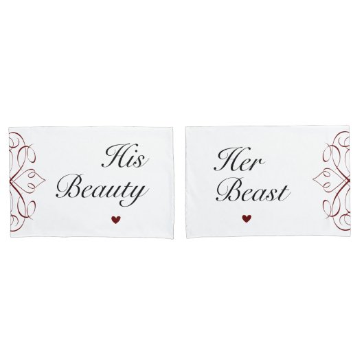 Zijn schoonheid Haar Beast Romantic Love Movie Cou Kussensloop (Voorkant-Set)