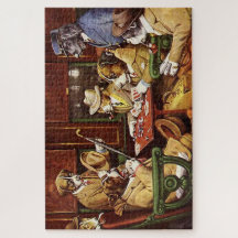 Zijn Station en Vier Azen Honden die Poker Spelen