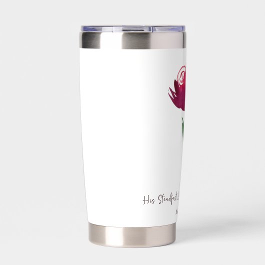 Zijn steadfast Love waterverf red rose Geïsoleerde Drinkbeker (Voorkant)