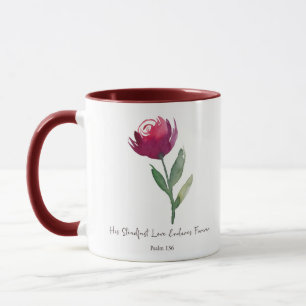 Zijn steadfast Love waterverf red rose Mok