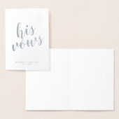 'Zijn stem' Elegant Wedding Vows Silver Folie Kaarten (Display)