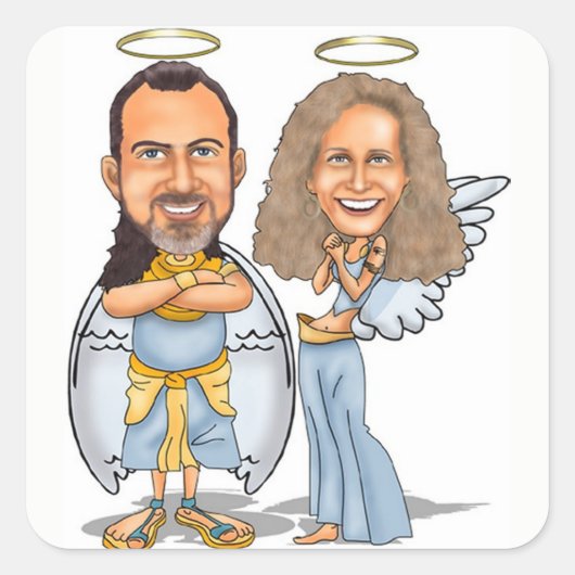 ZIJN STICKER EN HAAR ANGELS (Voorkant)