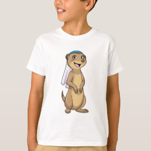 Zijn stokstaartje als bruid met sluier t-shirt