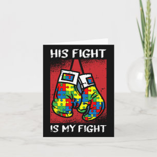 Zijn strijd is mijn 'Fight Autism Awareness Boxing Kaart