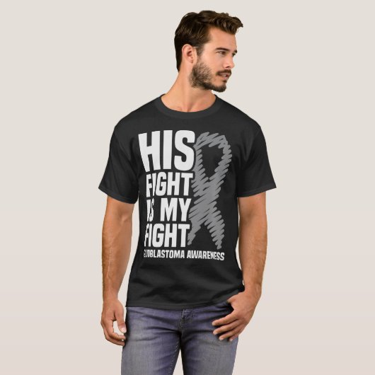 Zijn strijd is mijn gevecht tegen Glioblastoom GBM T-shirt (Voorkant volledig)
