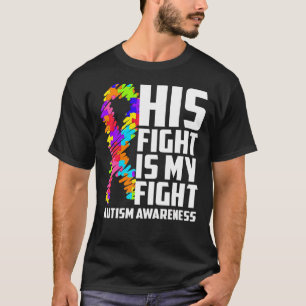 Zijn strijd is mijn steun voor bewustmaking van mi t-shirt