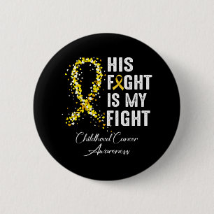 Zijn Strijd Is Mijn Strijd Gouden Lint Kinderkanke Ronde Button 5,7 Cm