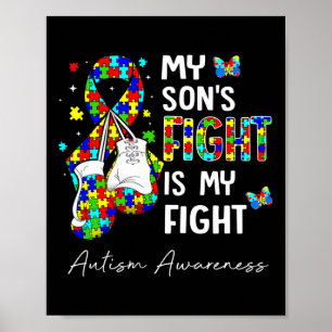 Zijn strijd is mijn strijd Mijn zoon Autisme bewus Poster
