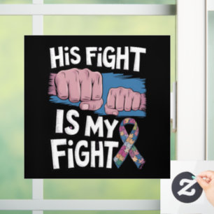 Zijn Strijd Is Mijn Strijd Steun Autisme Bewustzij Raamsticker