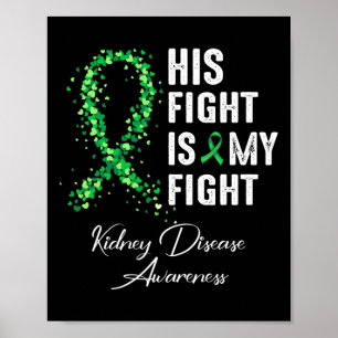 Zijn strijd is mijn strijd tegen de groene ribbon  poster